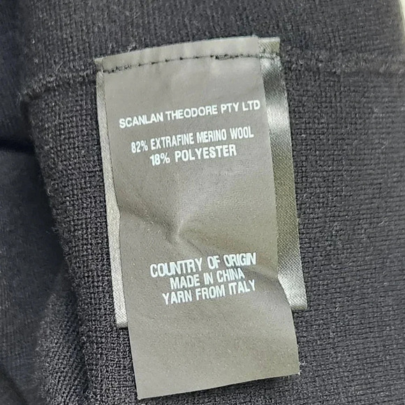 Scanlan Theodore Black Turtleneck Sweater Merino Wool Womens Medium - Picture 4 of 4